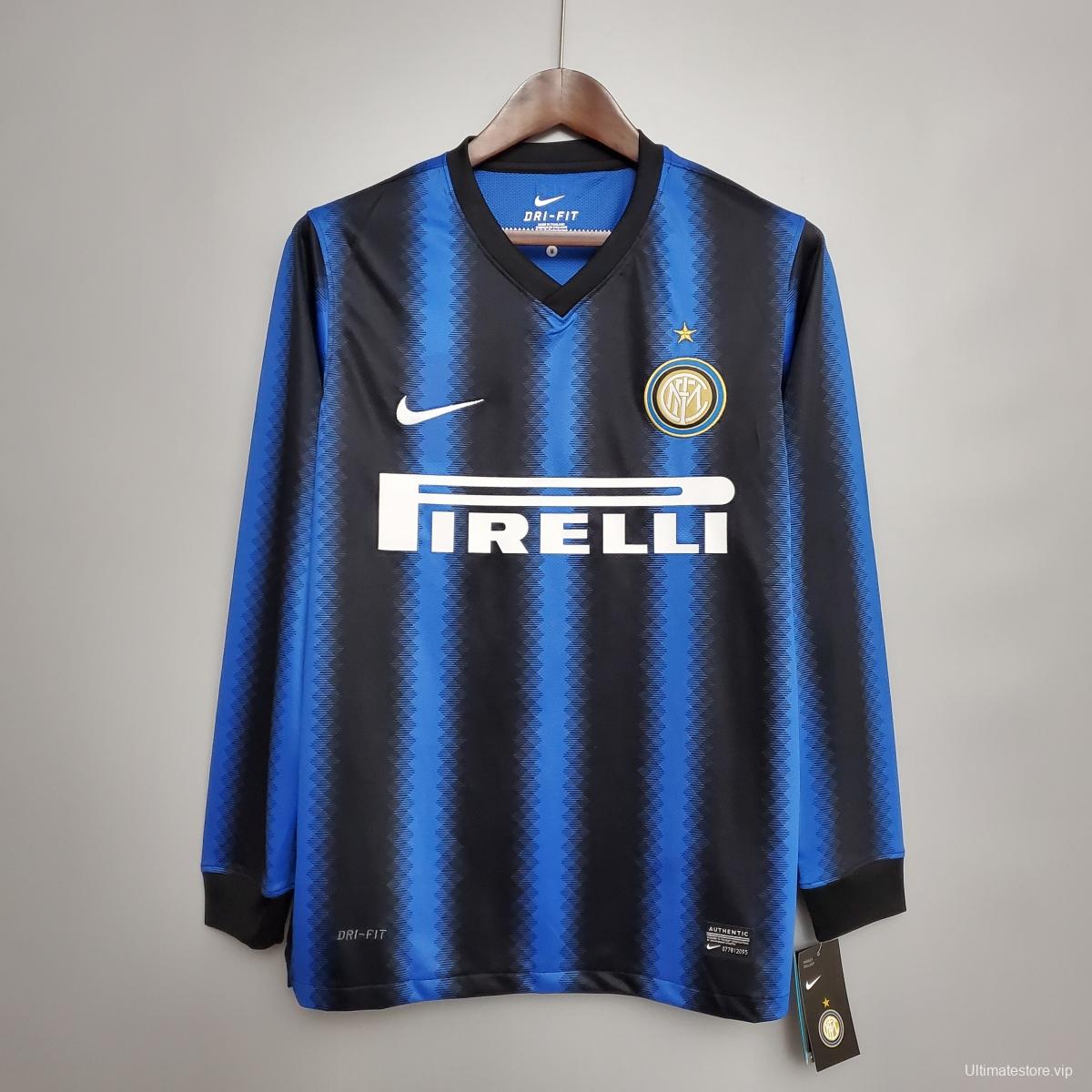 Retro long-sleeved 10/11 Inter Milan home Soccer Jersey