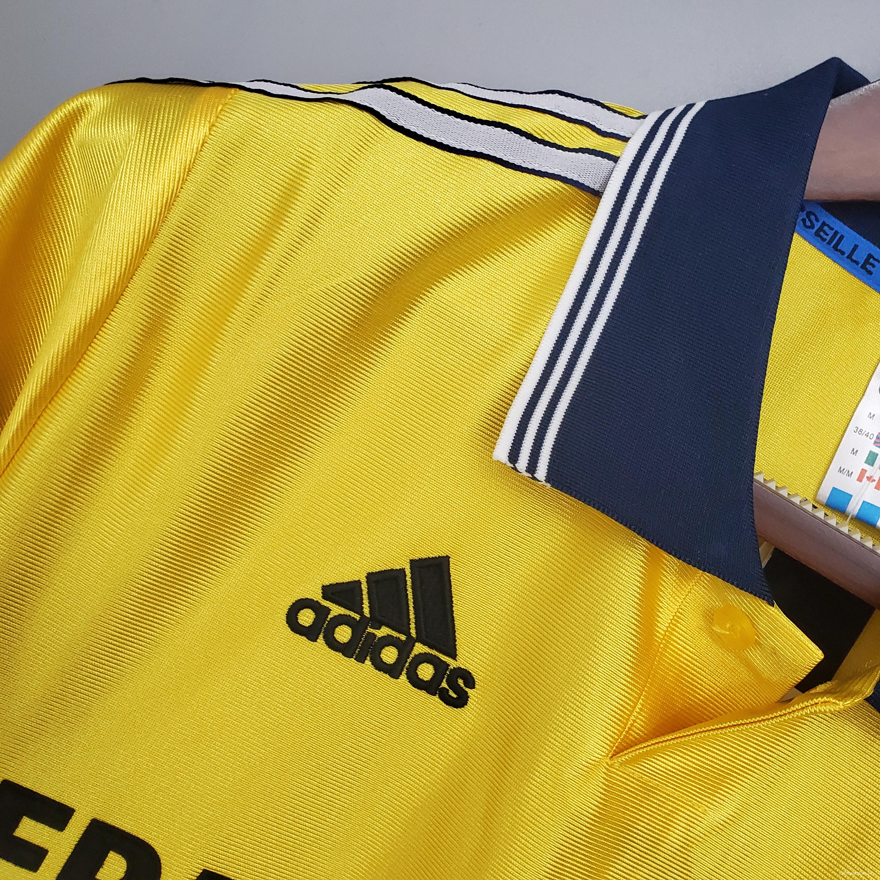 Retro 98/99 Marseille away yellow Soccer Jersey