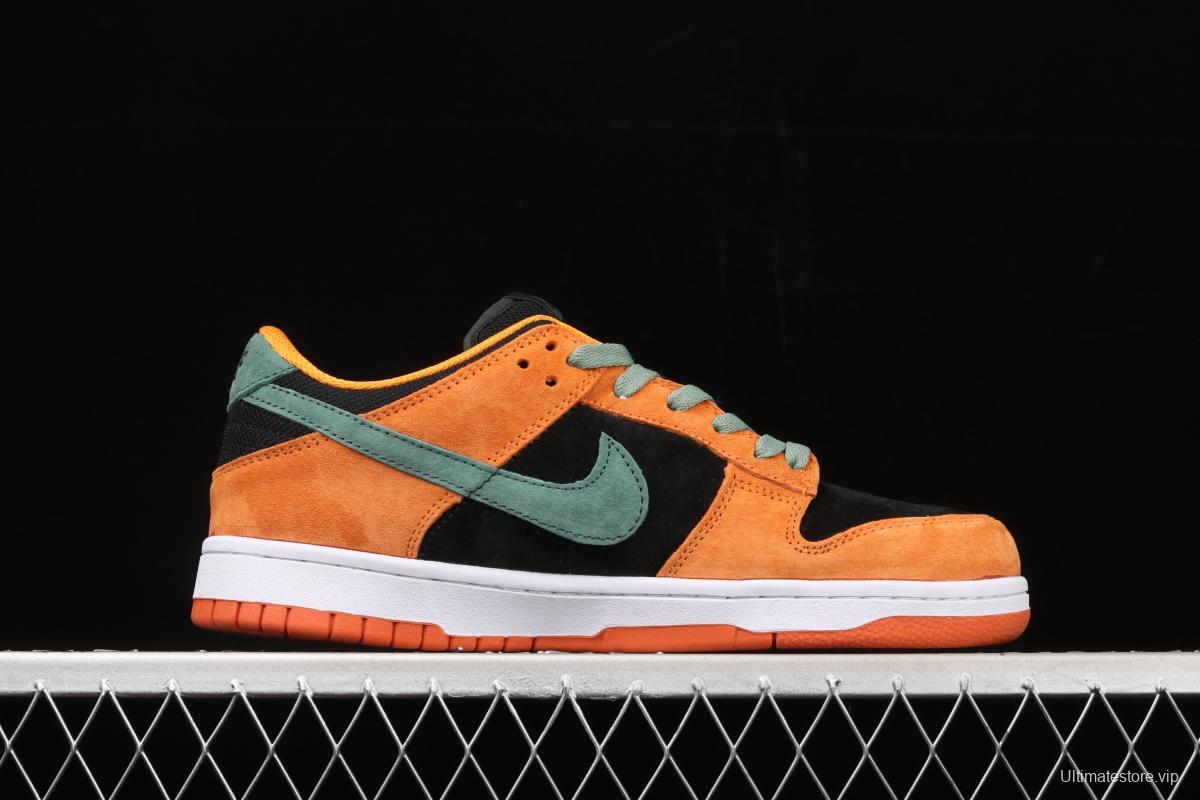 NIKE SB DUNK Low SP Ceramic dunk series carrot yellow and black low-side leisure sports skateboard shoes DA1469-001