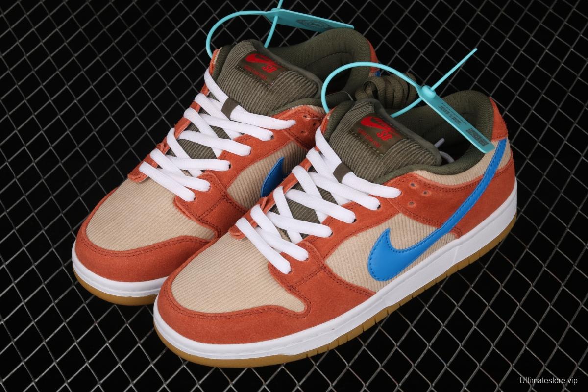 NIKE SB DUNK Low Pro brown-red color matching low-top casual board shoes BQ6817-201