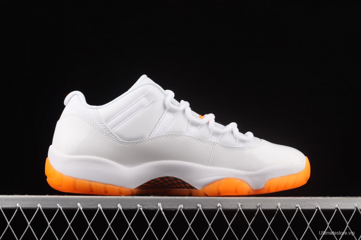 Air Jordan 11 Bright Citus 11 White Orange low Top Basketball shoes head layer True carbon AH7860-139