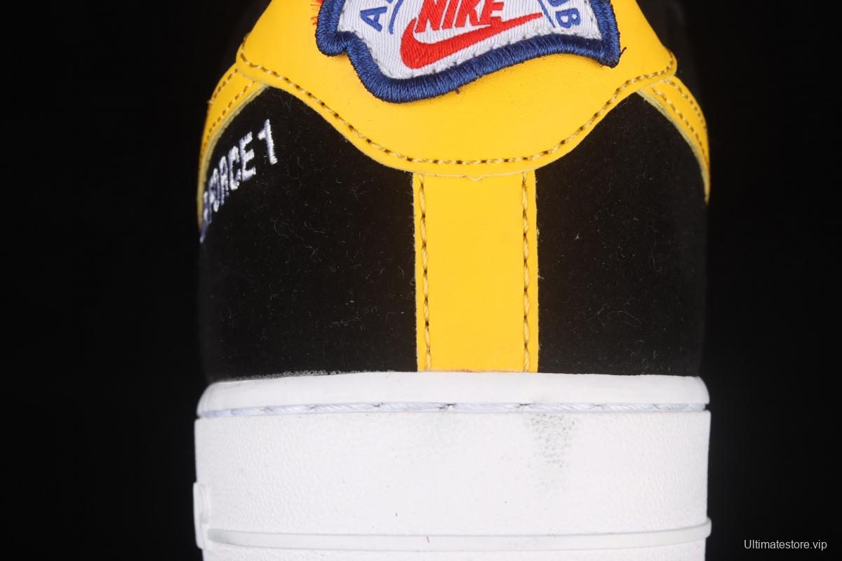 NIKE Air Force 1x 07 Low black, white, yellow hook low top casual board shoes DH7568-002