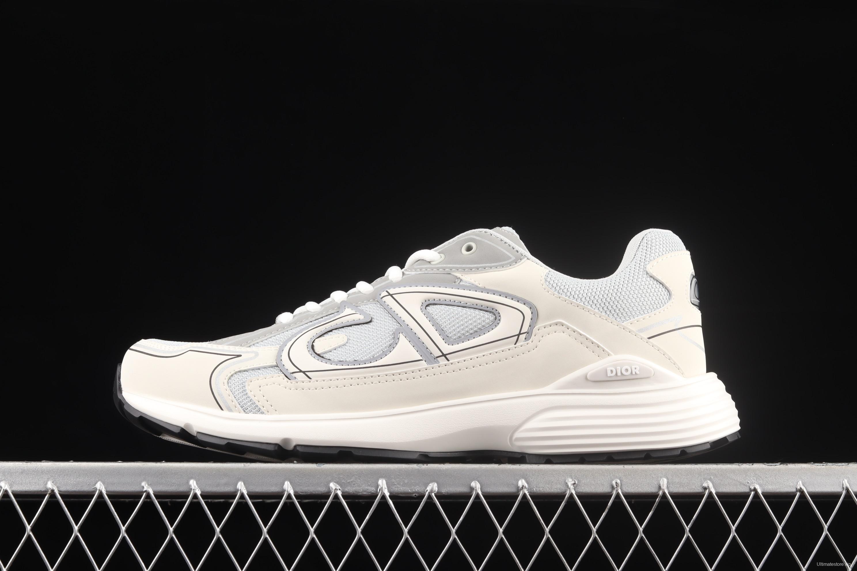 Dior B30 Microfiber Mesh B30 CD series sports shoes LY66140 Grey/White