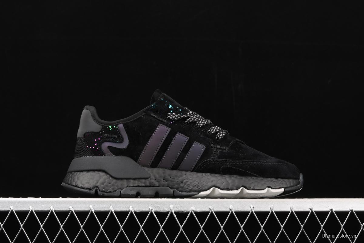 Adidas Nite Jogger 2019 Boost EG7666 suede stitching 3M reflective vintage running shoes