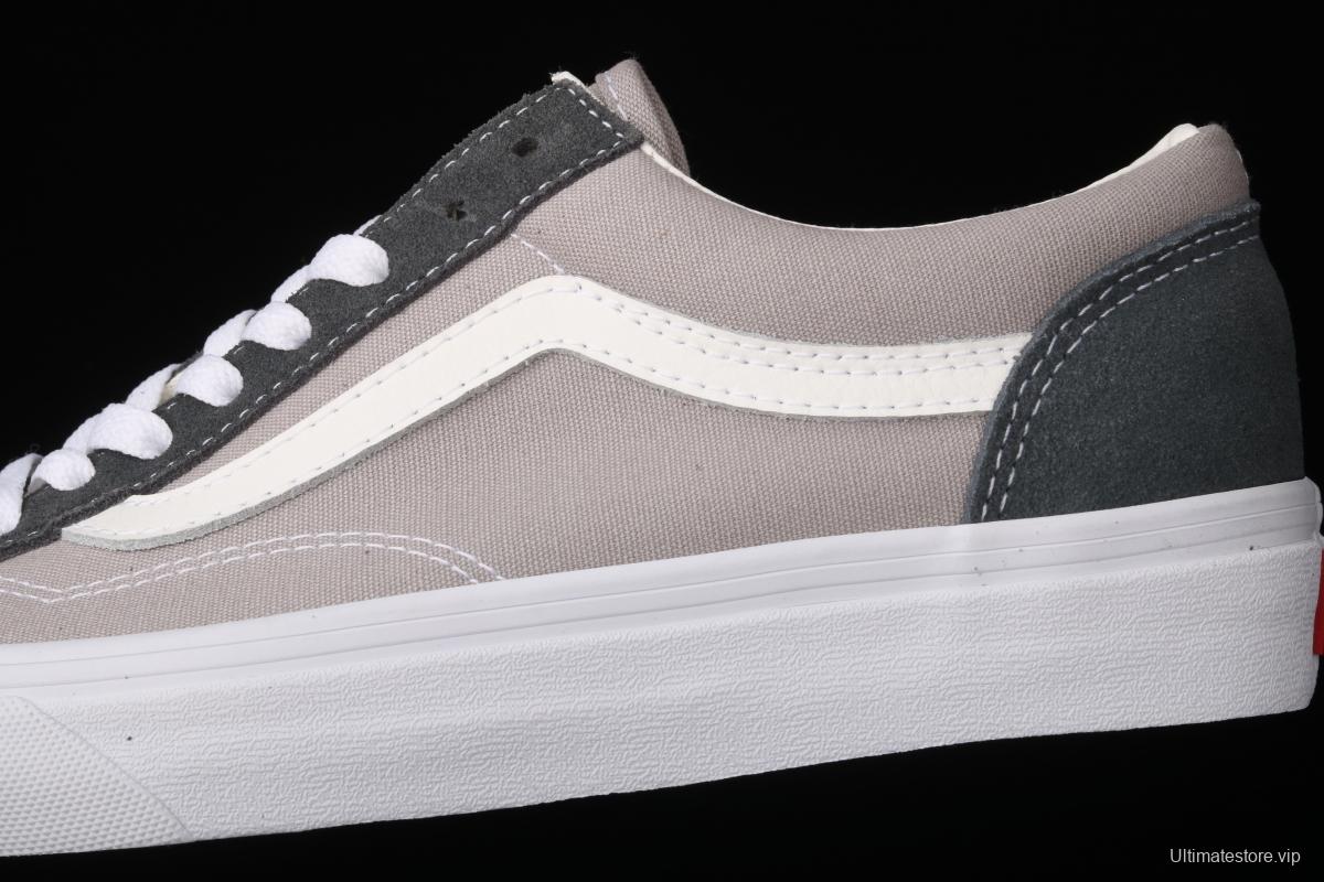 Vans Style 36 PEACEMINUSONE khaki blue and white stripe small head and low edge impact color canvas shoes VN0A4BVEN8K