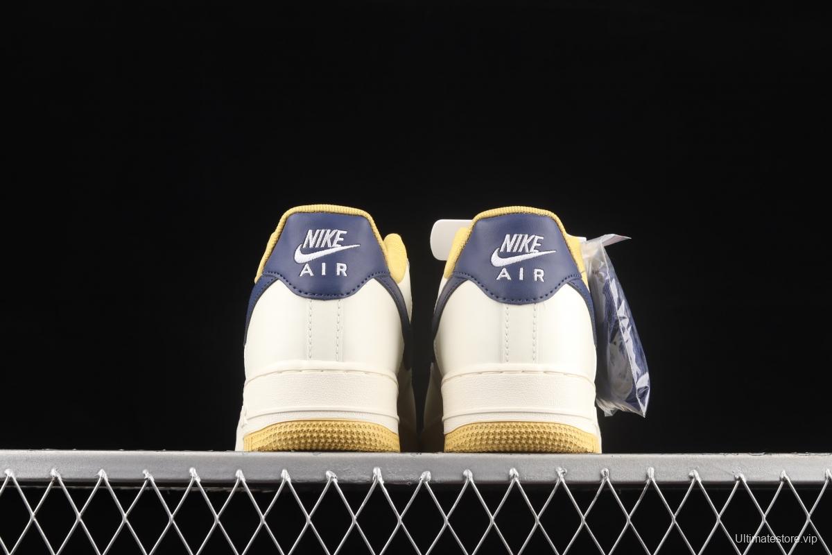 NIKE Air Force 1x07 Low white, yellow and black hook low-top casual board shoes AQ2288-111,