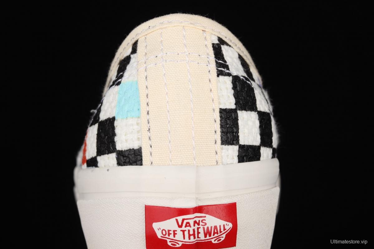 Vans Authentic new summer color matching weaving color checkerboard low upper board shoes VN0A54F29GL