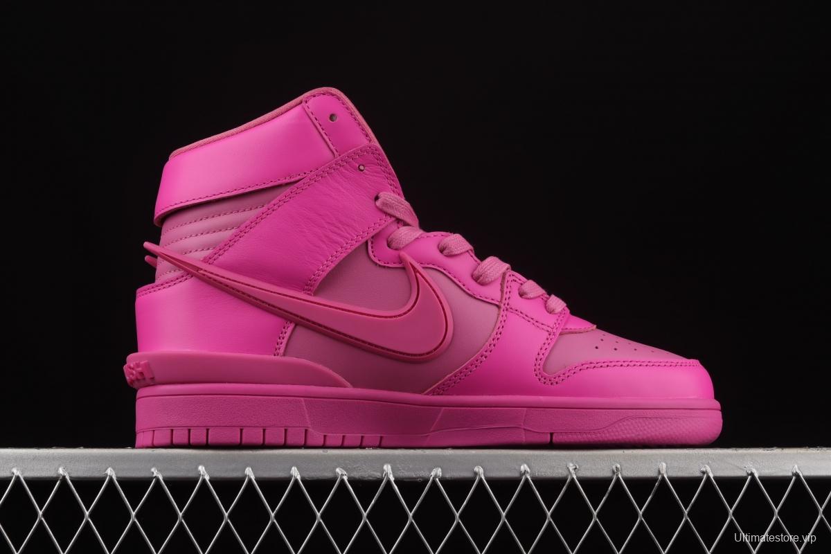 Ambush x NIKE DUNK High joint style pink high-top casual board shoes CU7544-600