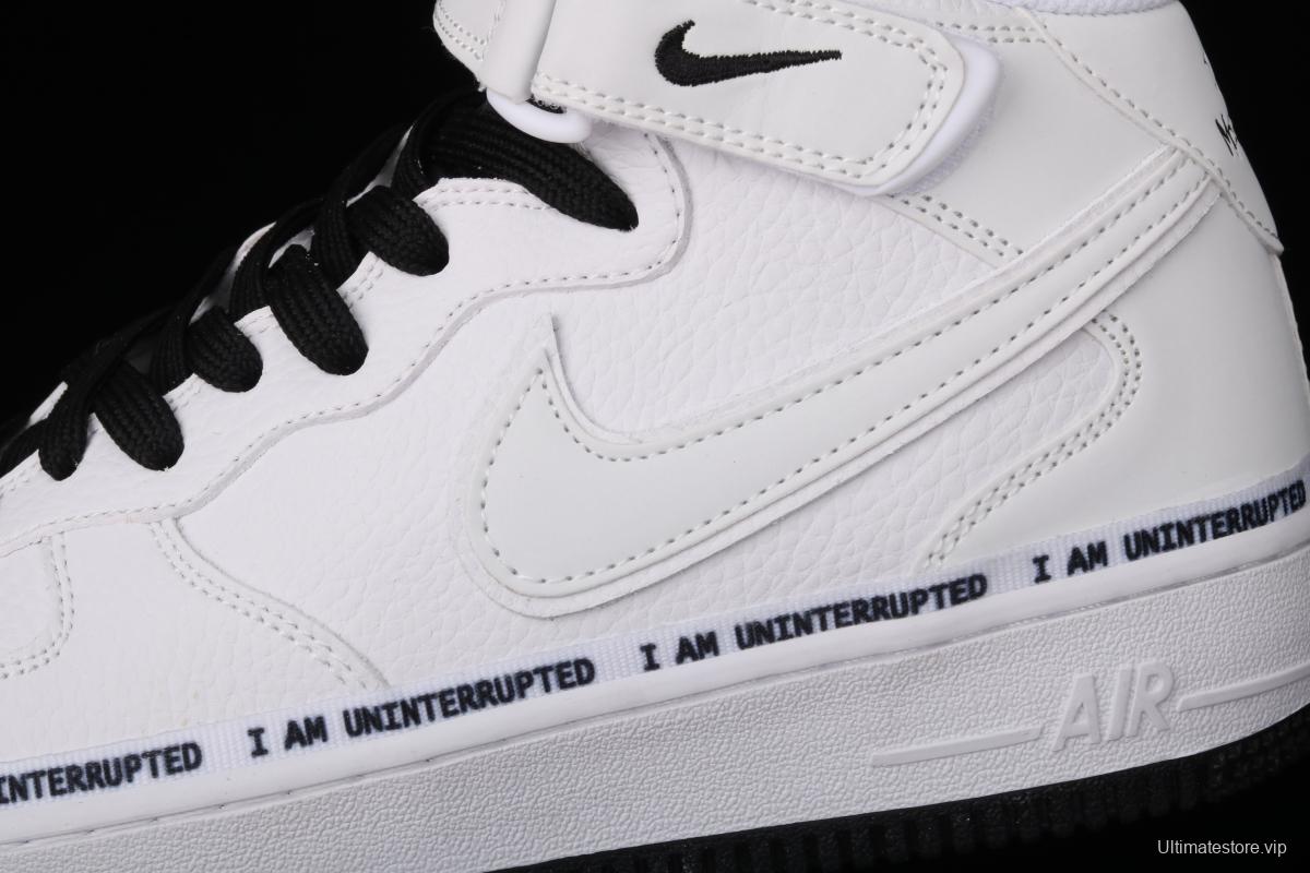 NIKE Air Force 11607 Mid x Uniterrupted white and blue graffiti James co-signed the same 3M reflective medium-side leisure sports board shoes BC2306-460