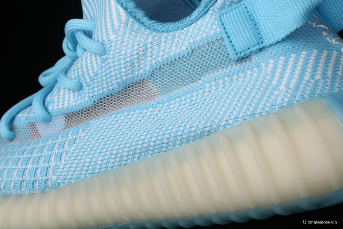 Adidas Yeezy 350 Boost V2 CI1173 Darth Coconut 350 second generation silver powder hollowed-out North Carolina blue color match