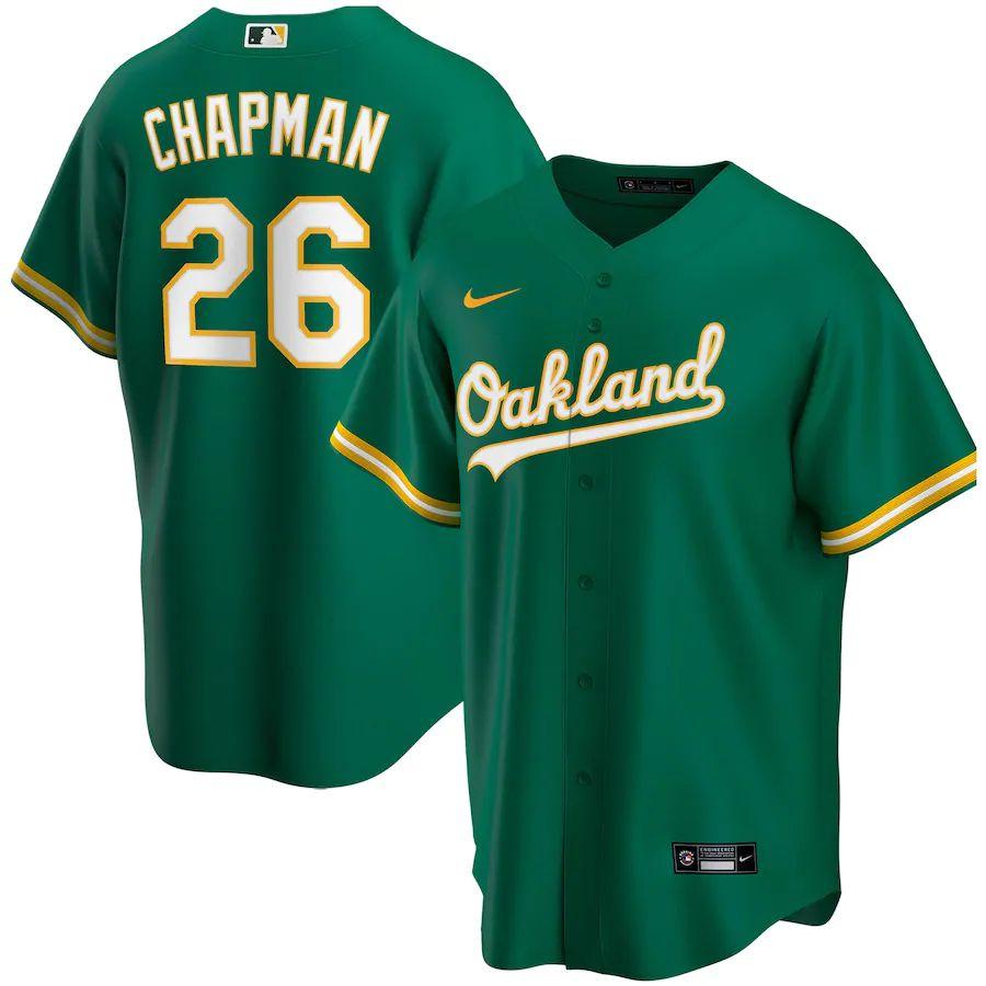 Men's Matt Chapman Kelly Green Alternate 2020 Player Team Jersey