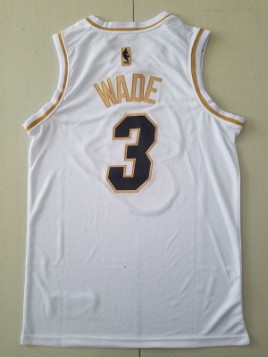 Dwyane Wade 3 White Golden Edition Jersey