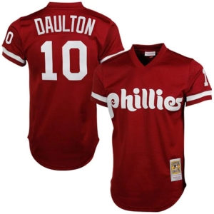 Men's Darren Daulton Red Cooperstown Mesh Batting Practice Throwback Jersey