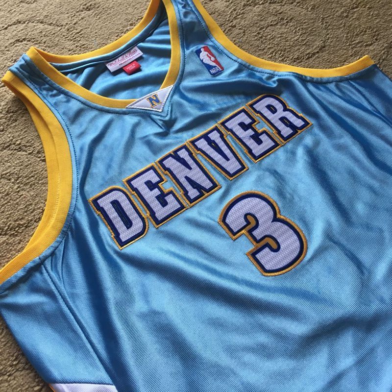 Men's Allen Iverson Sky Blue Retro Classic Team Jersey