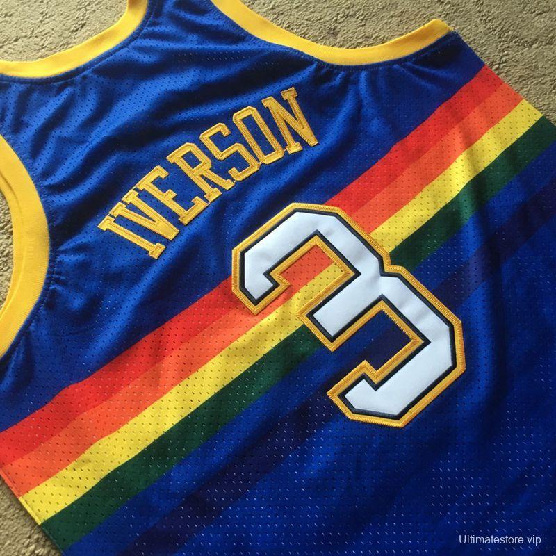 Men's Allen Iverson Blue Retro Classic Team Jersey