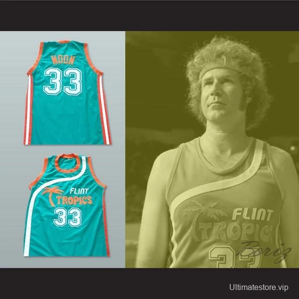 Flint Tropics 33 Jackie Moon Teal Basketball Jersey Semi Pro Team New