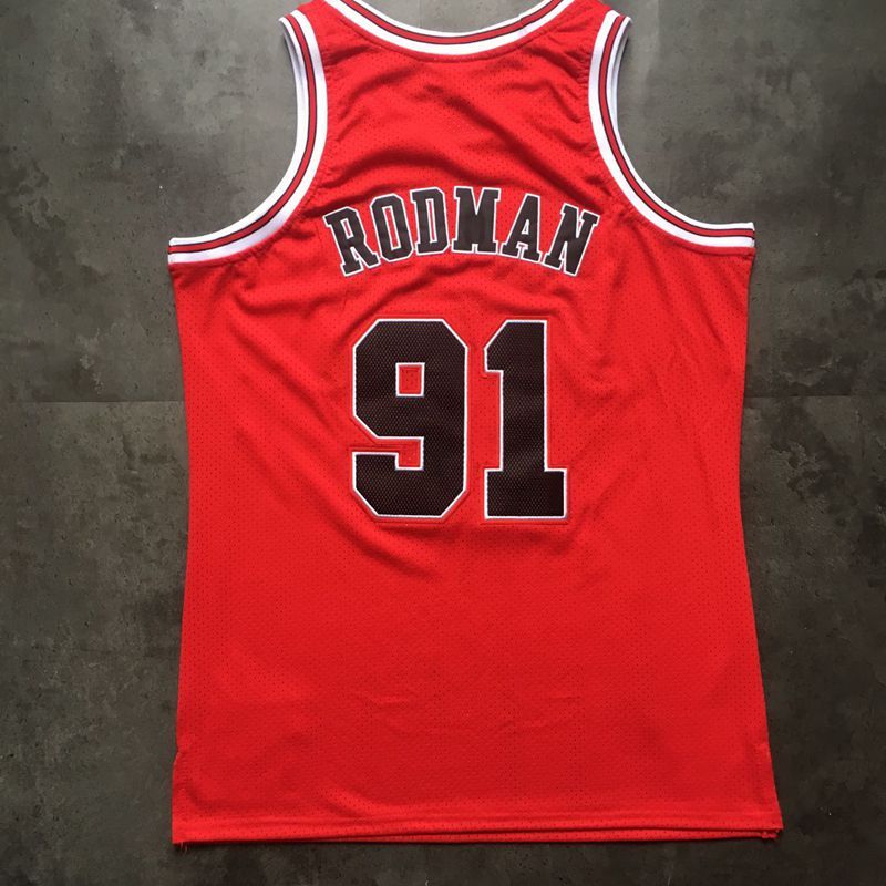 Men's Dennis Rodman Red Retro Classic Team Jersey