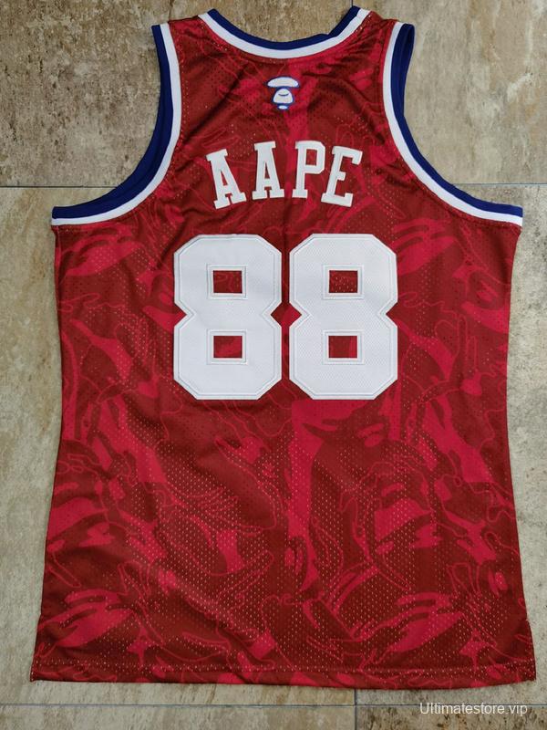 Men's AAPE Red Retro Classic Team Jersey