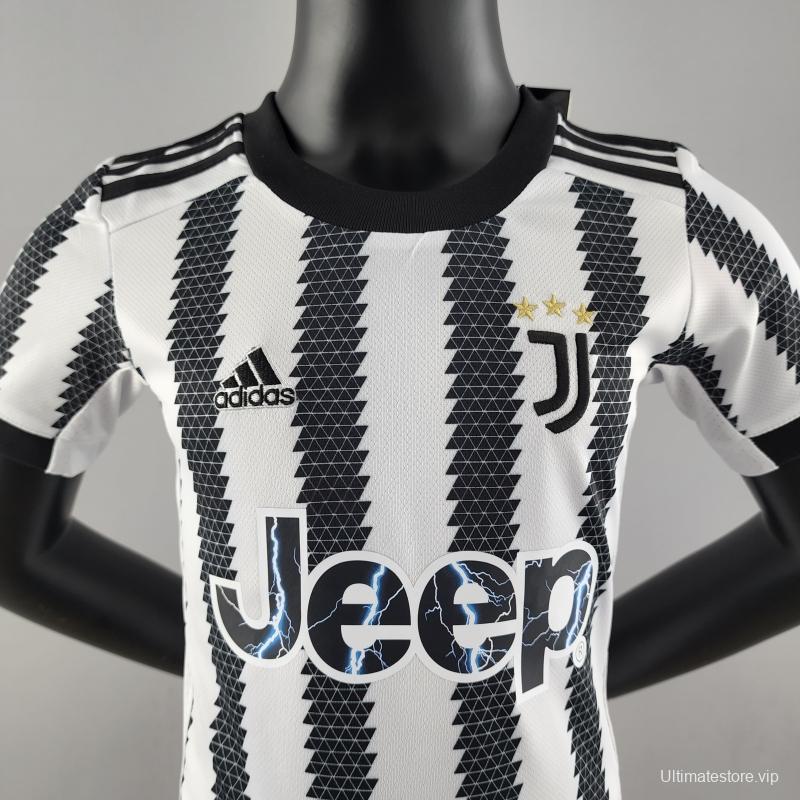 22/23 Juventus Kids Home  16-28 Soccer Jersey