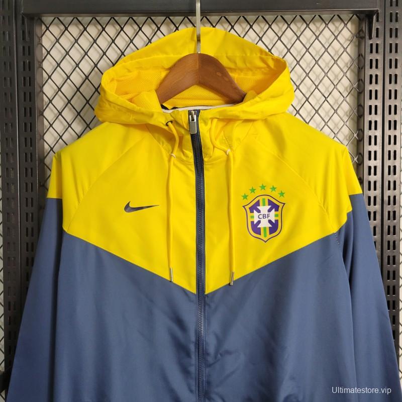 2022 Brazil Yellow Blue Windbreaker