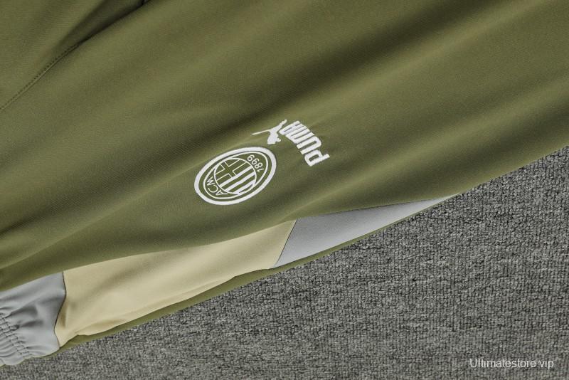 23/24 PUMA Green Grey Hoodie Half Zipper Jacket+Pants