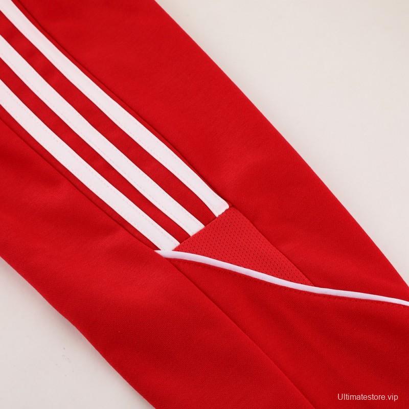 2023 Adidas Red Hoodie Full Zipper Jacket +Pants