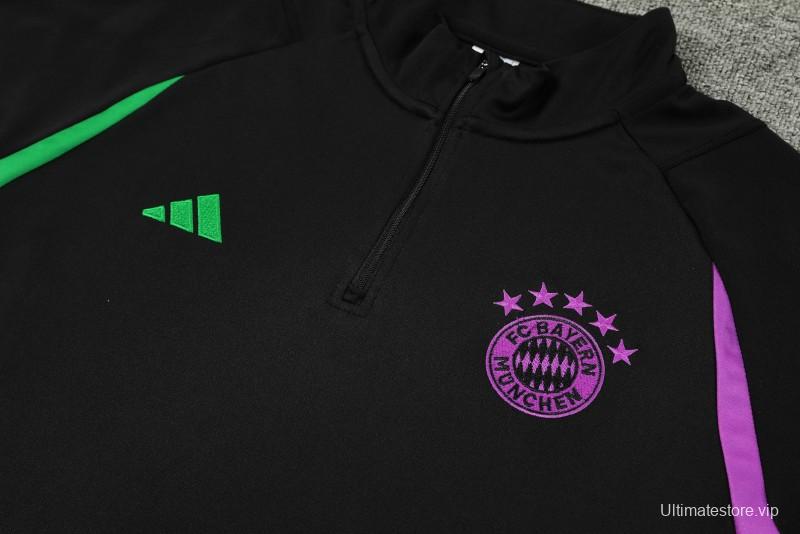 23/24 Bayern Munich Black Purple Full Zipper Jacket+Pants