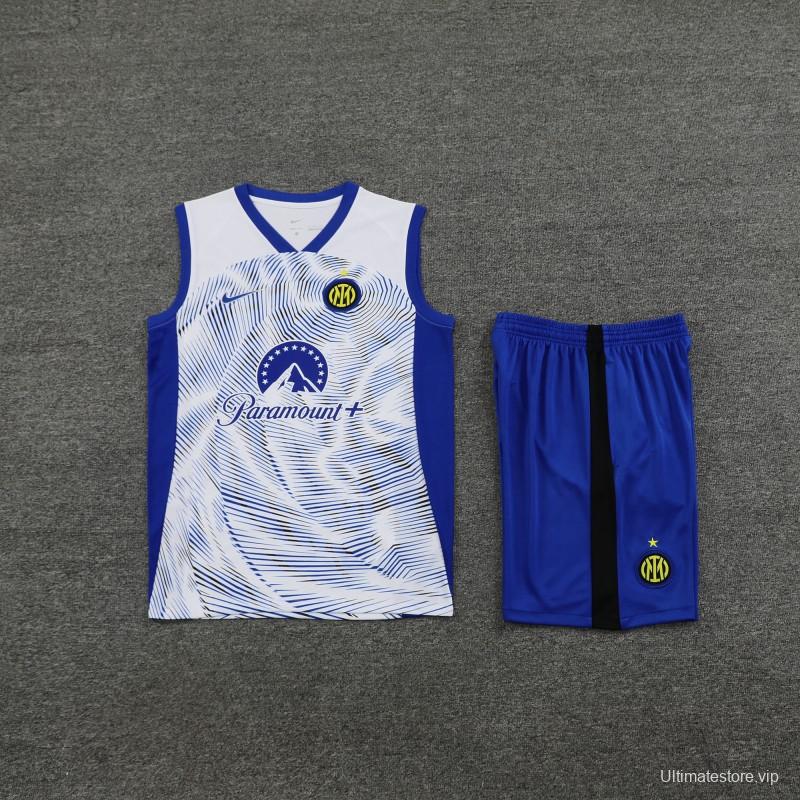 24/25 Inter Milan White Vest Jeresy+Shorts