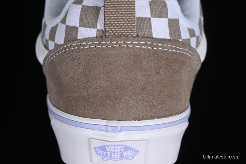 Vans Classics Knu Skool Retro Chunky Sneakers in Light Brown/Lilac Checkerboard - VN0009QC0AK
