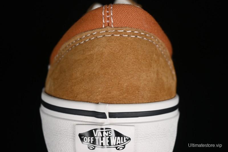 Vans Old Skool Reissue 136 High-End Series Round Toe Orange Canvas Vulcanized Shoes - VN000MT6BKQ