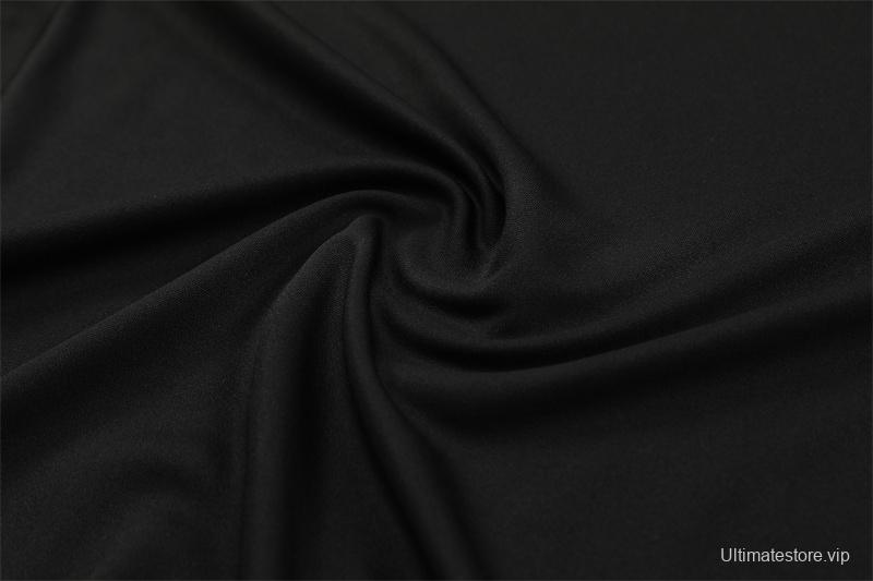 2024 Germany Black Half Zipper Jacket+Long Pants