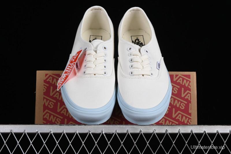 Vans Authentic White Blue Canvas Skate Shoes - VN0009PVEAK