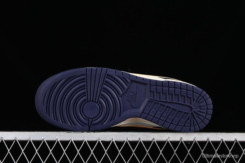 Nike Dunk Low Retro SB Skateboarding Shoes in Navy Blue with Purple Gold White Colorway - FV8106-181