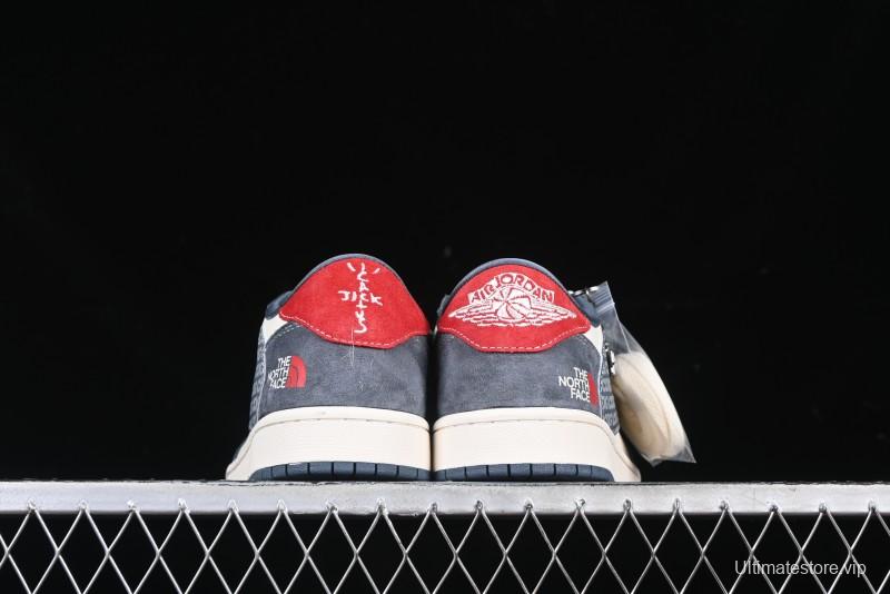Nike Travis Scott x Fragment Design x Air Jordan 1 Low OG SP AJ1 CDG White Grey Low Top Casual Sneakers - DM9288-005