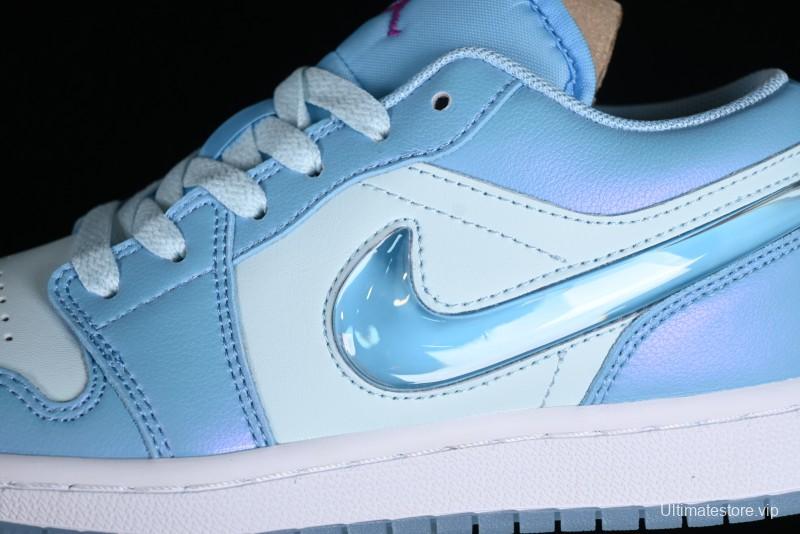 Nike Air Jordan 1 Low Custom Black Green Casual Sneakers - FN7366-400