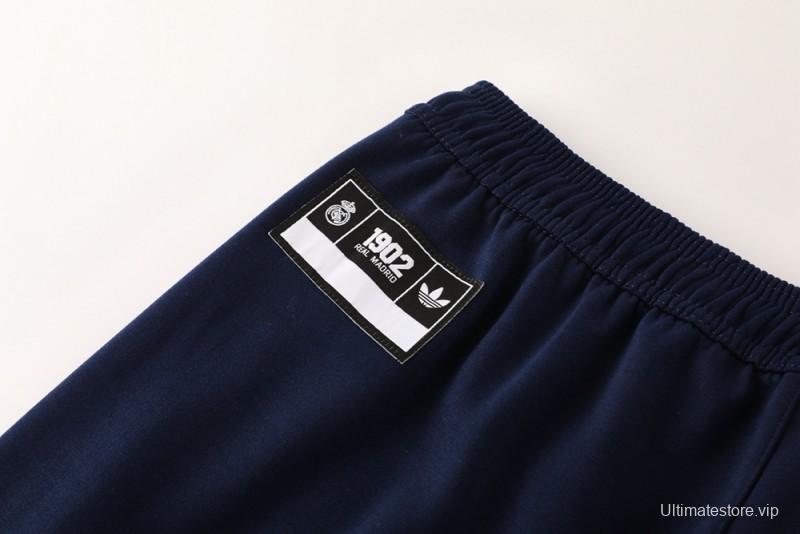 25/26 Real Madrid Navy Hoodie Full Zipper Jacket + Long Pants