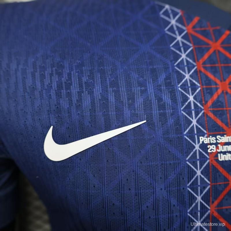1 Star Player Version 25/26 PSG Home Jersey With Match Date Printing