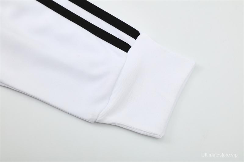 Retro 08/09 Real Madrid White Half Zipper Jacket