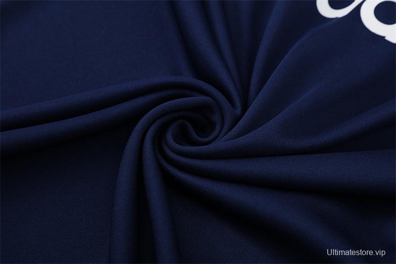 Retro 05/06 Real Madrid Royal Blue Half Zipper Jacket+Long Pants