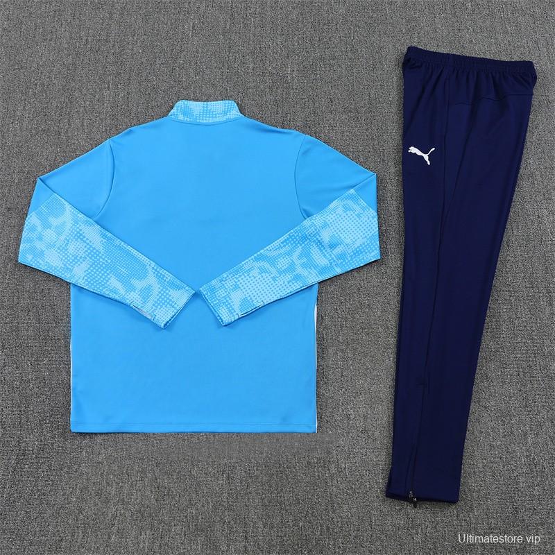 25/26 Manchester City Light Blue Camouflage Half Zipper Jacket+Long Pants