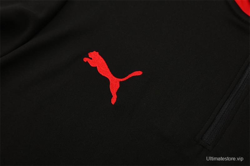 25/26 Portugal Black Half Zipper Jacket+Long Pants