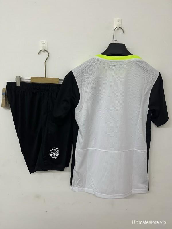 25/26 Sporting Lisbon Pre-match Training Jersey Off-white (No Sponsor)+ Shorts