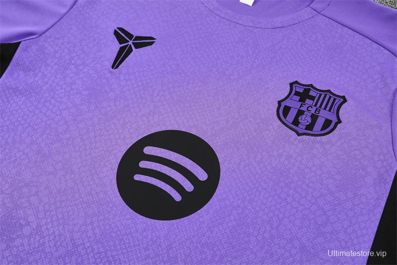 25/26 Barcelona Purple Joint Edition with XS Short Sleeve+Soccer Shorts