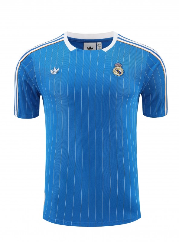25/26 Real Madrid Adidas Original Blue Short Sleeve Jersey+Shorts