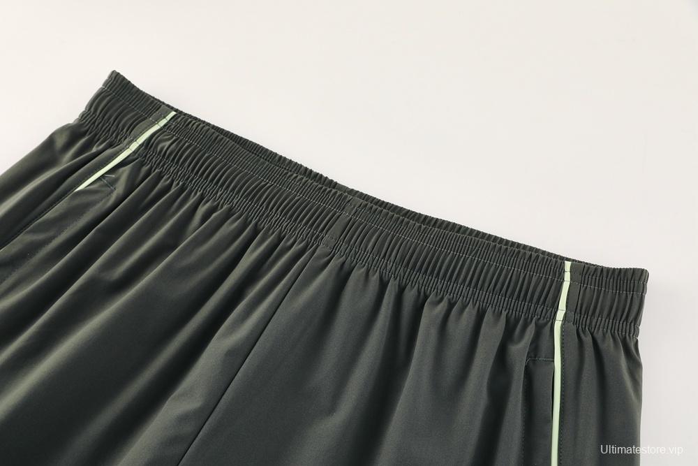 25/26 Real Madrid Dark Green Half Zipper Jacket+Long Pants S-3XL