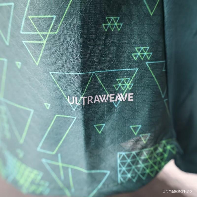 25/26 Player Version  Manchester City Third Dark Green with Geometric Triangle Pattern Jersey