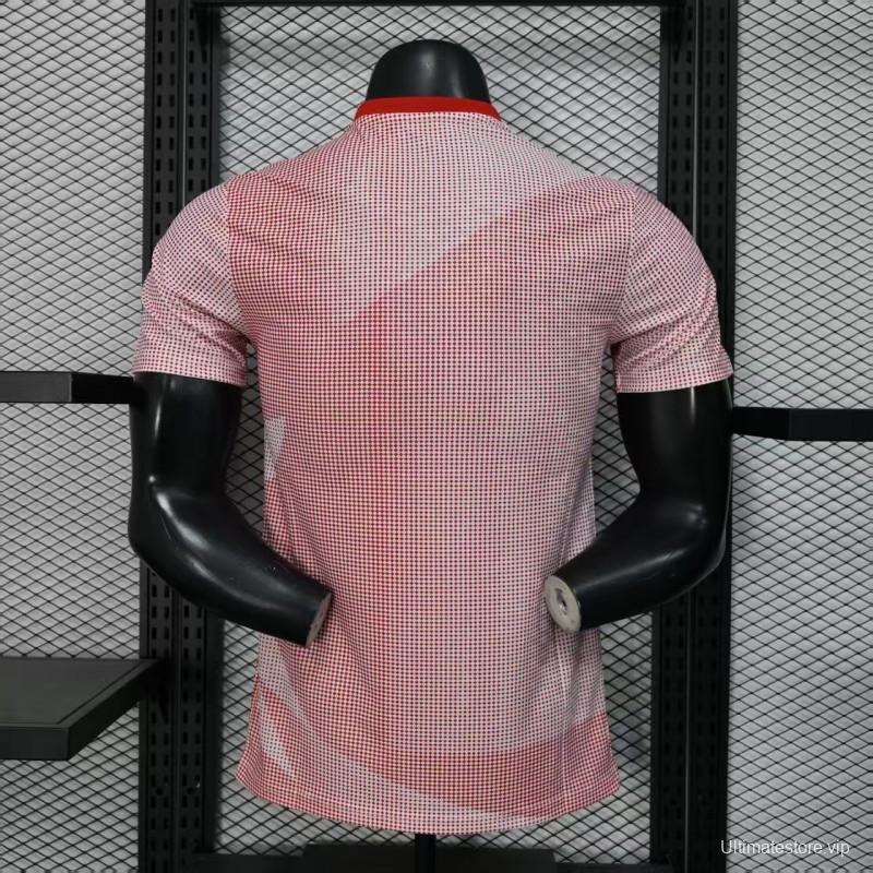 2025 Player Version  Canada Away White with Red Halftone Gradient Pattern World Cup Commemorative Jersey