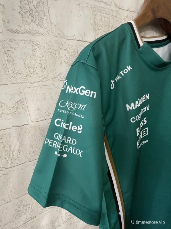 2025 F1 Aston Martin Aramco F1 Team Dark Green with Gold Trim Jersey #14  Aramco