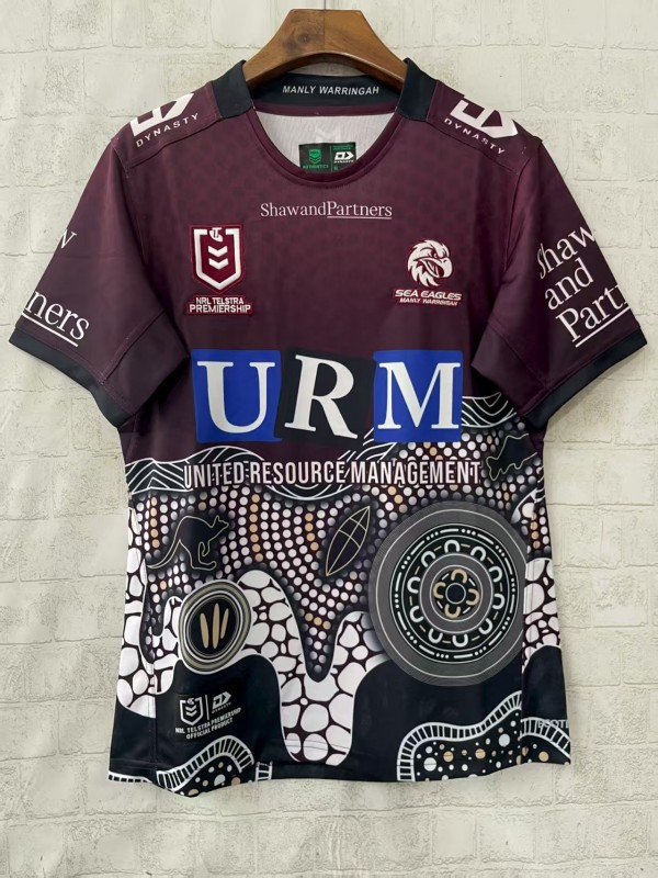 25/26 Manly Warringah Sea Eagles Maroon with Indigenous Art Jersey