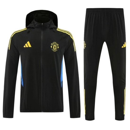 25/26 Manchester United Black Full zipper Jacket Tracksuit+ long pants